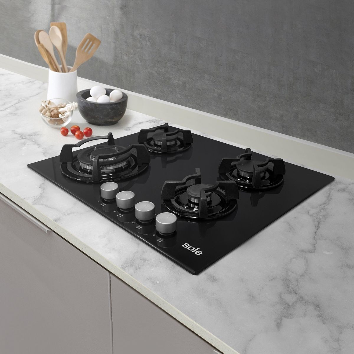 SOLE - Encimera Vidrio Templado Sole A Gas 60cm