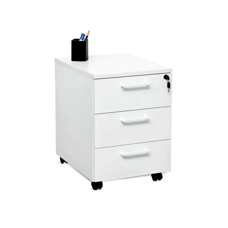 GENERICO - Cajonera De Melamina Movible 3 Cajones Con Rueda  Y Chapa