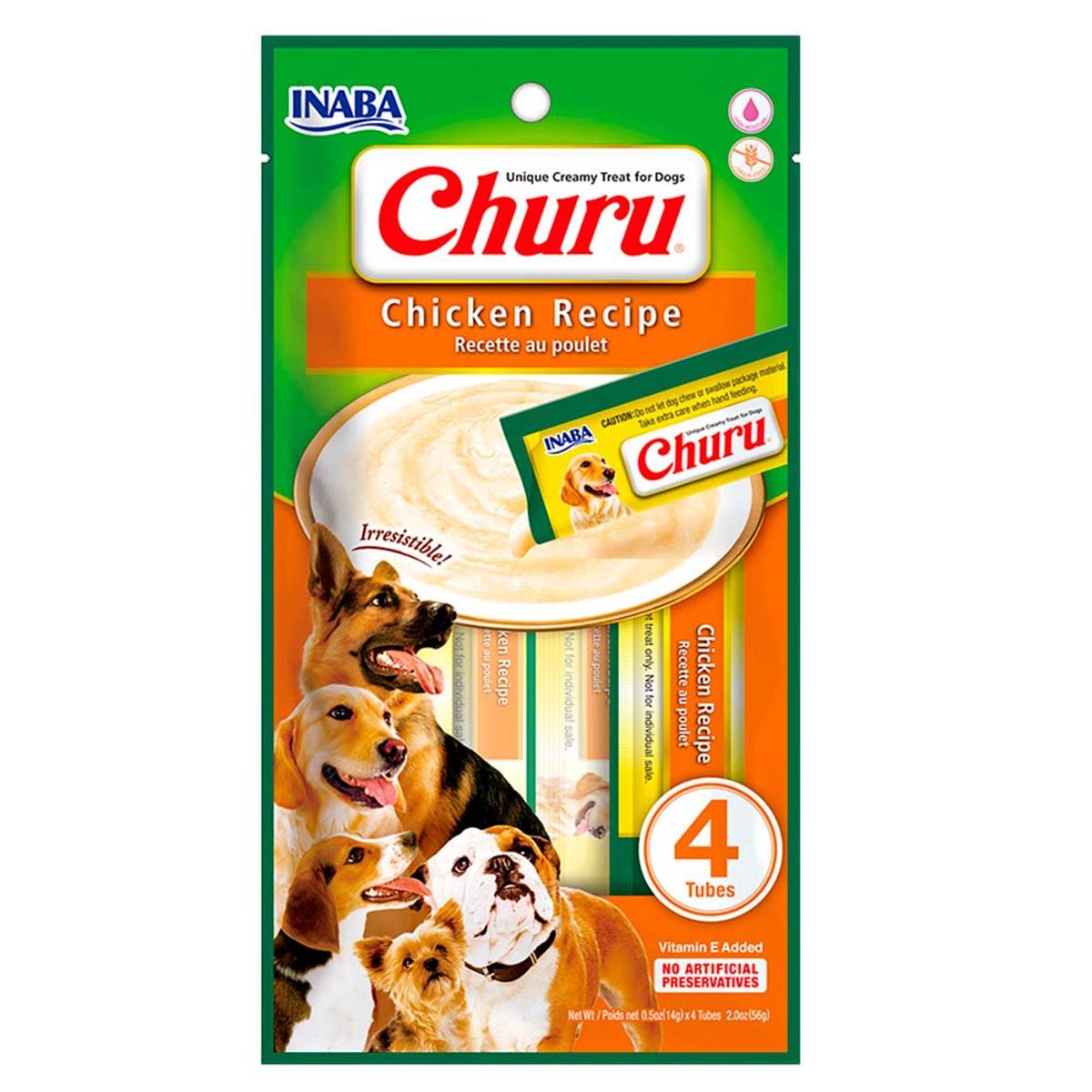 CHURU - Snack Cremoso Perro Churu Pollo 6 sobres x 4 tubos