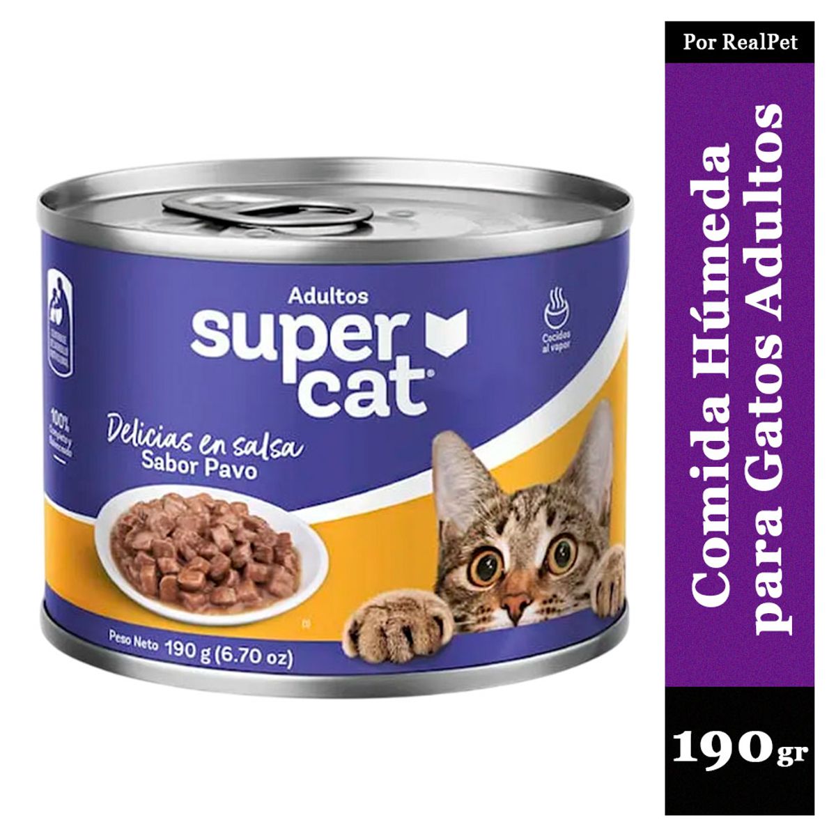 SUPERCAT - Comida Húmeda Salsa para Gatos Supercat Sabor Pavo 190 gr