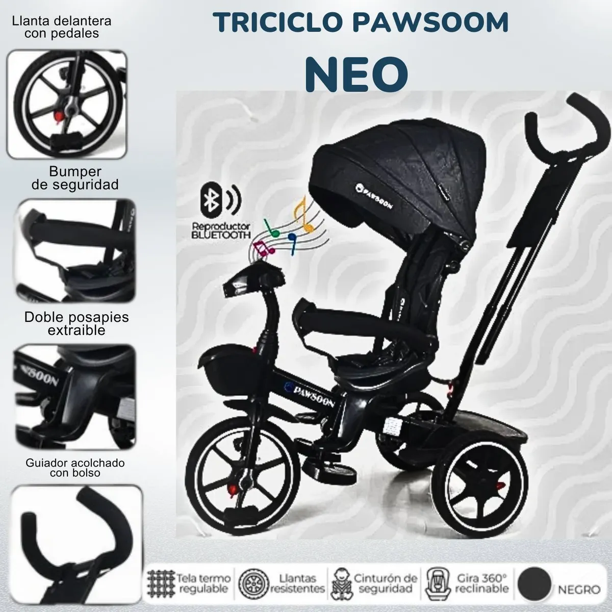 GENERICO - Triciclo Pawssom Neo Negro