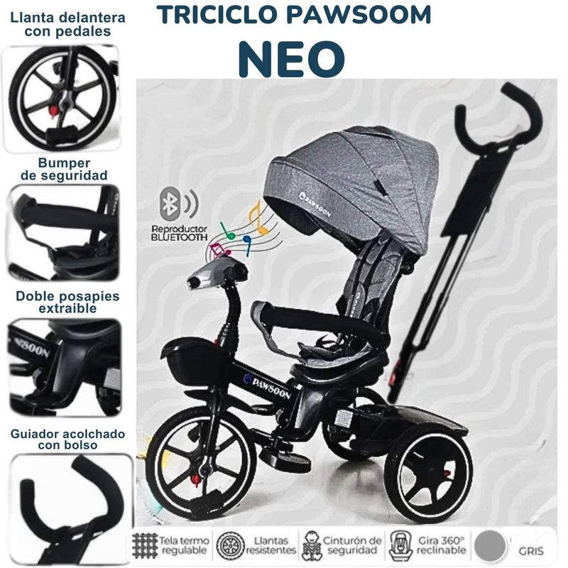 GENERICO - Triciclo Pawssom Neo Gris