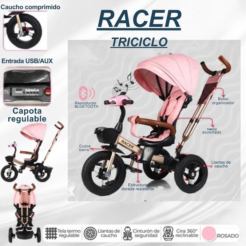 GENERICO - Triciclo Racer Rosado