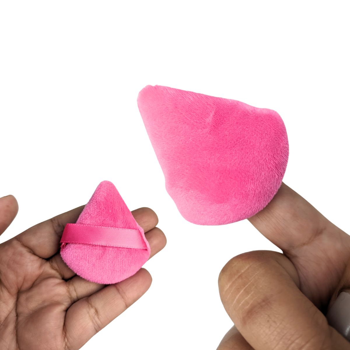 GENERICO - Borla Triangular de Maquillaje 2 und - 2 tamaños