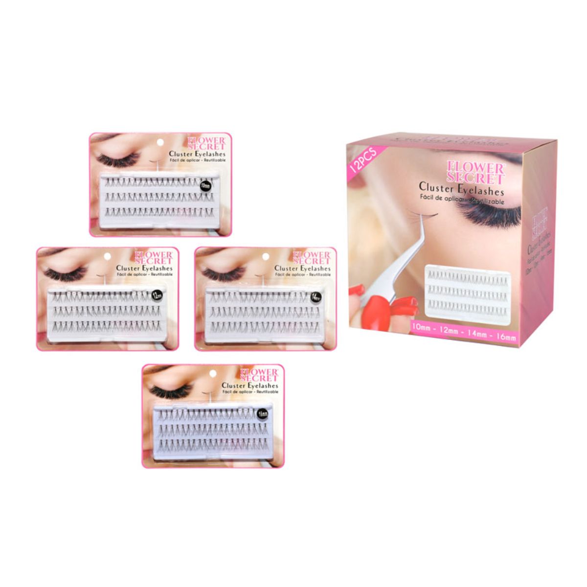 GENERICO - Pestañas Postizas 1x1 Tamaños 14 mm