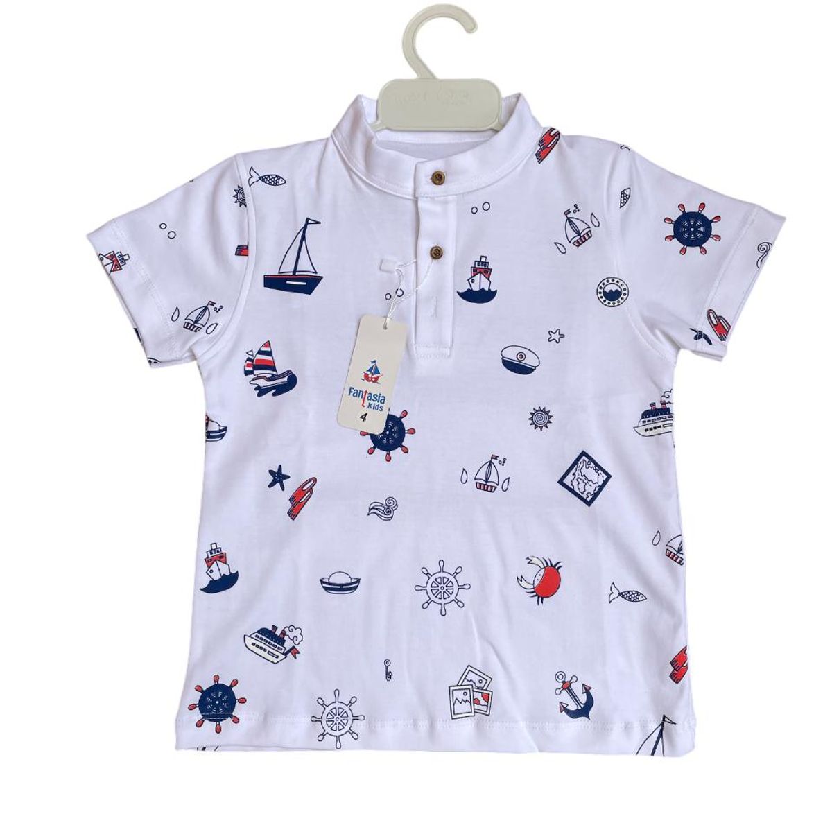 GENERICO - Polo Para Niños Cuello Neru Modelo Barquito