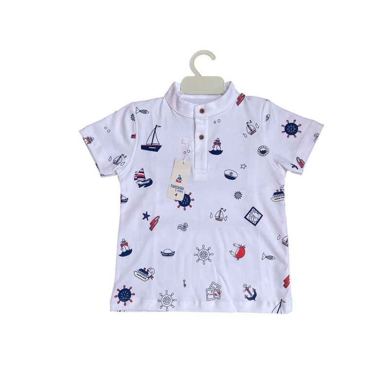 GENERICO - Polo Para Niños Cuello Neru Modelo Barquito