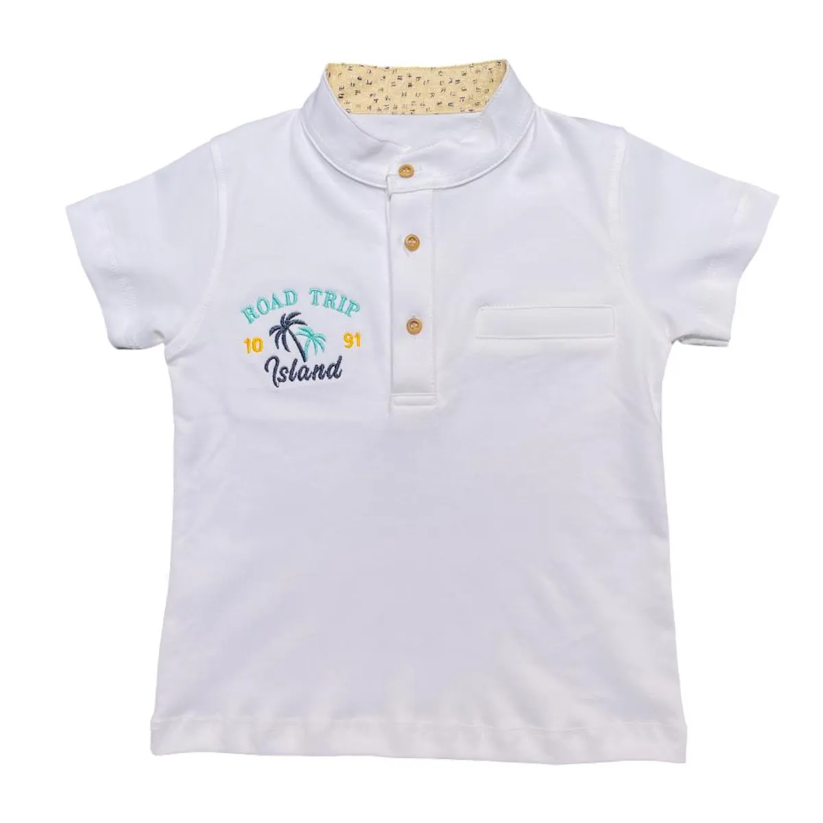 GENERICO - Polo Para Niños Road Trip Island - Blanco