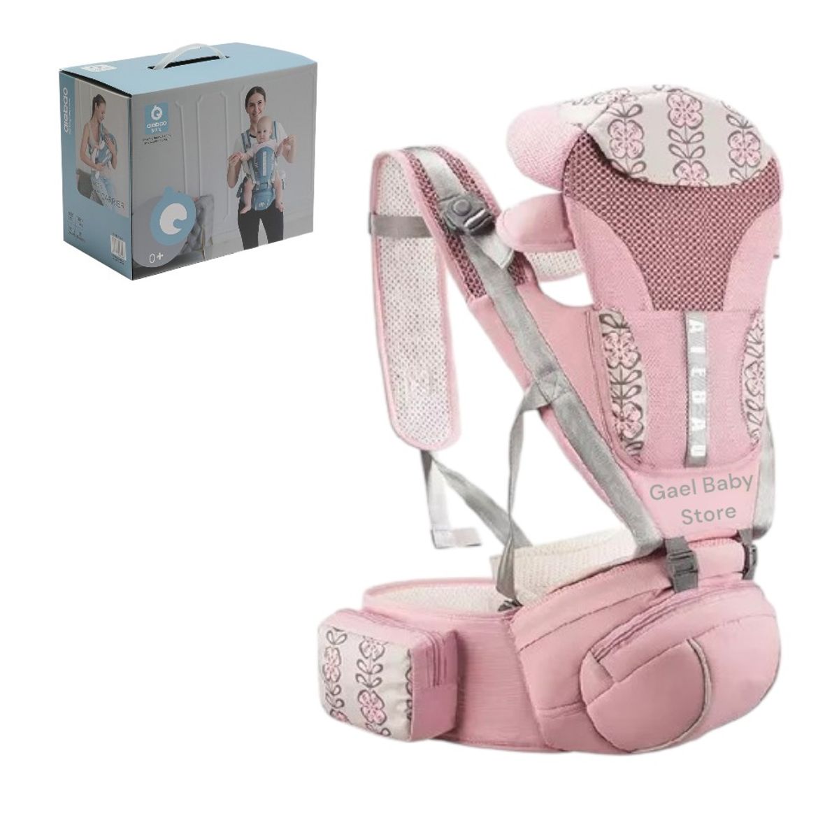 GENERICO - CANGURO ERGONÓMICO PREMIUN CON 3 MODOS DE USO COLOR ROSADO