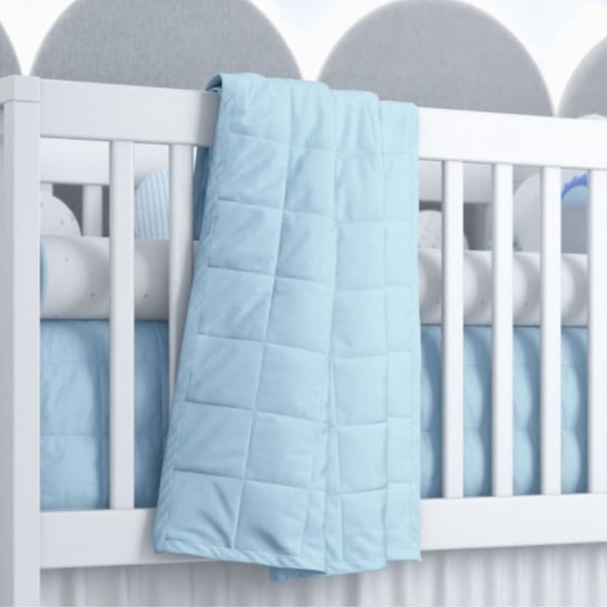 GENERICO - Edredón para Cuna estándar diseño Acolchado Celeste