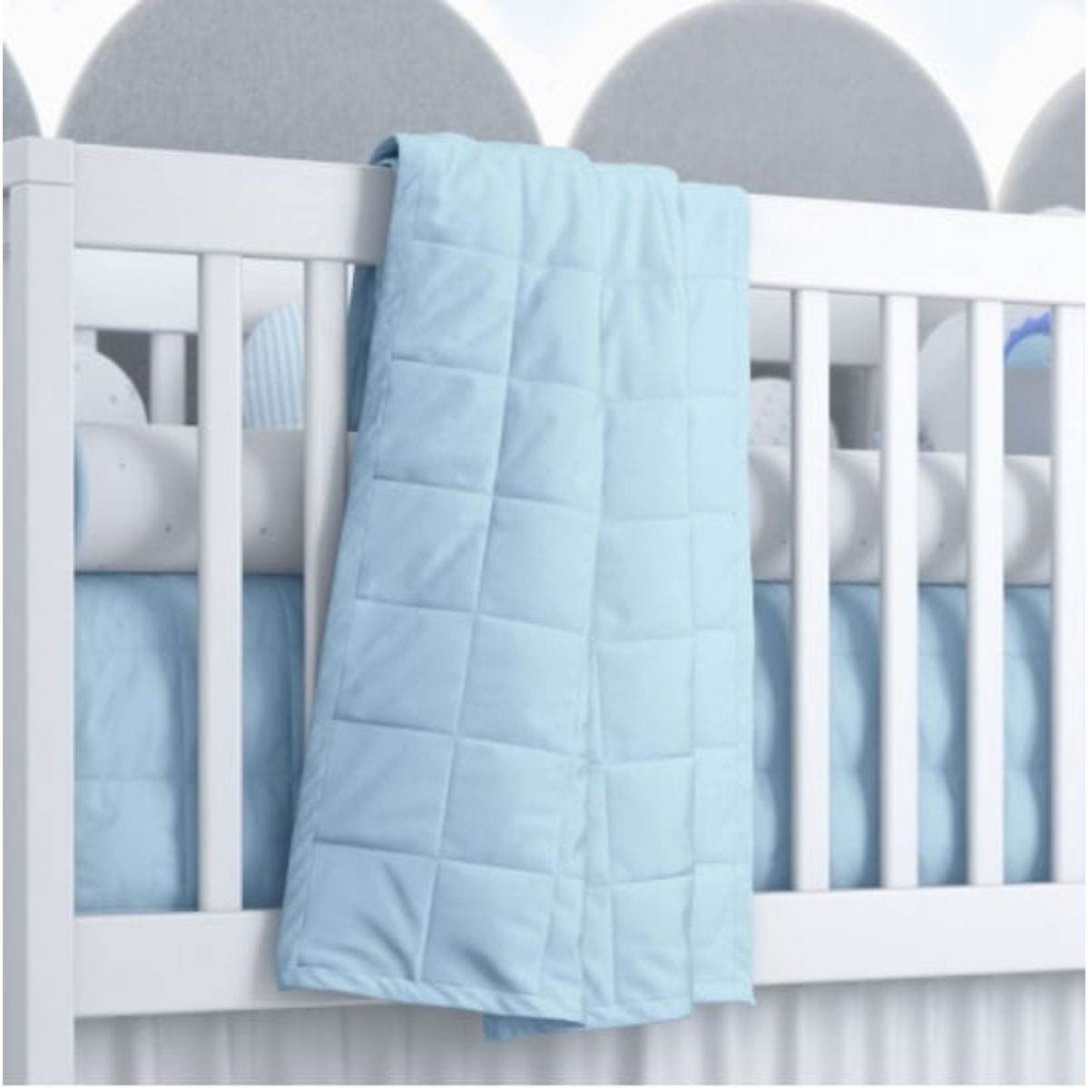 GENERICO - Edredón para Cuna estándar diseño Acolchado Celeste