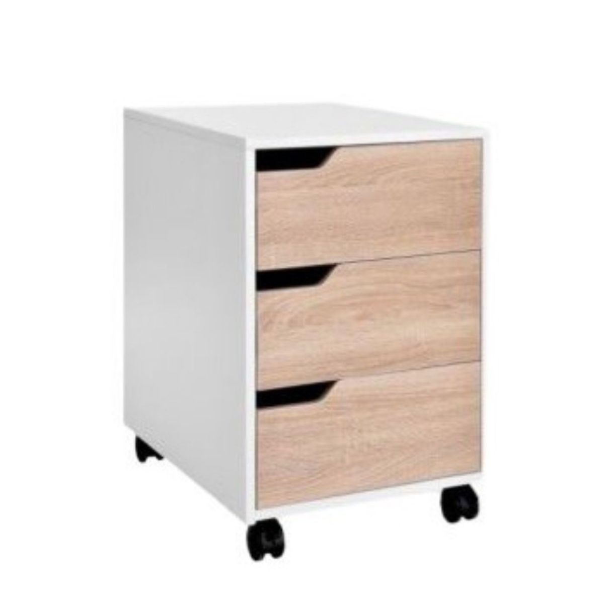 GENERICO - Cajonera De Melamina Movible 3 Cajones Con Rueda