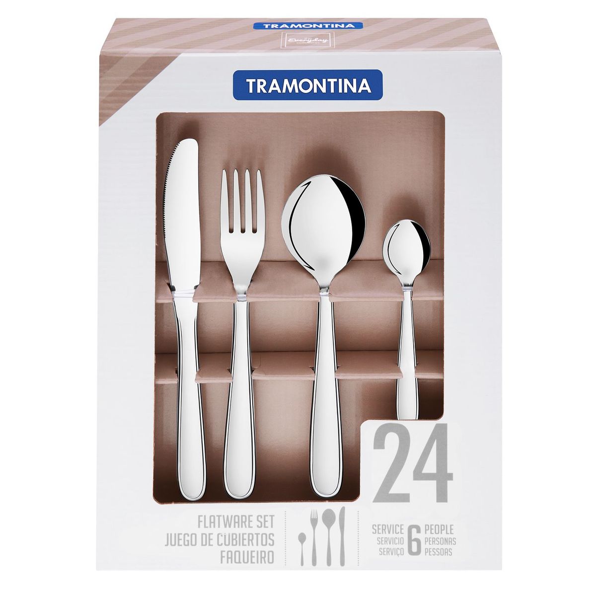 TRAMONTINA - Juego de Cubiertos de 24 Piezas Maresias