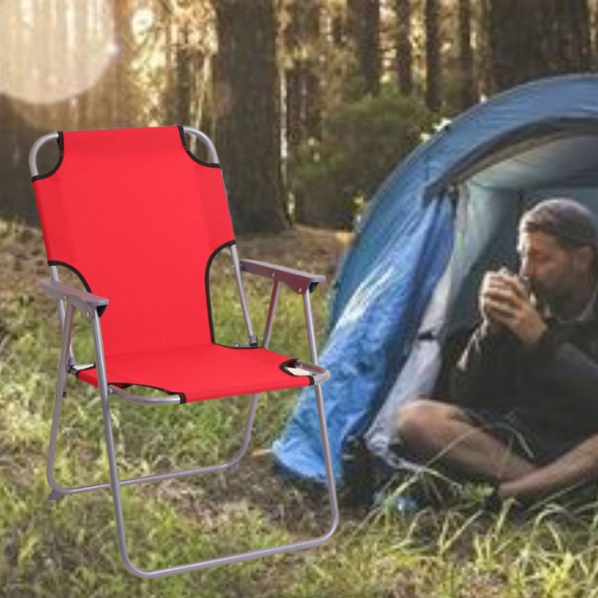 GENERICO - SILLA PLEGABLE PORTÁTIL DE TERRAZA PLAYA CAMPING PISCINA LIGERA