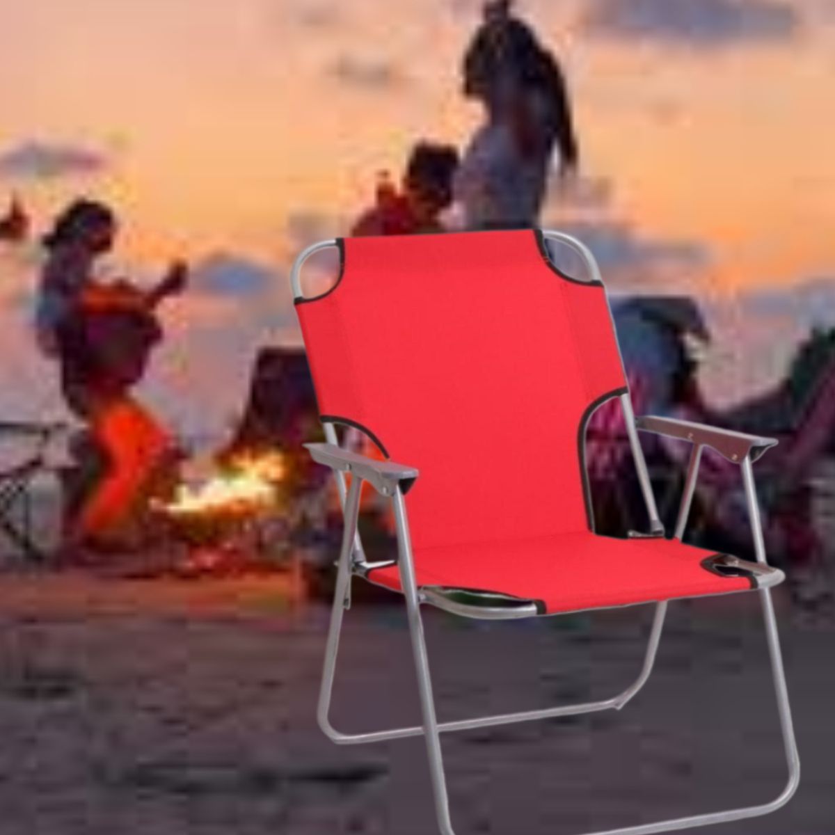 GENERICO - SILLA PLEGABLE PORTÁTIL DE TERRAZA PLAYA CAMPING PISCINA LIGERA