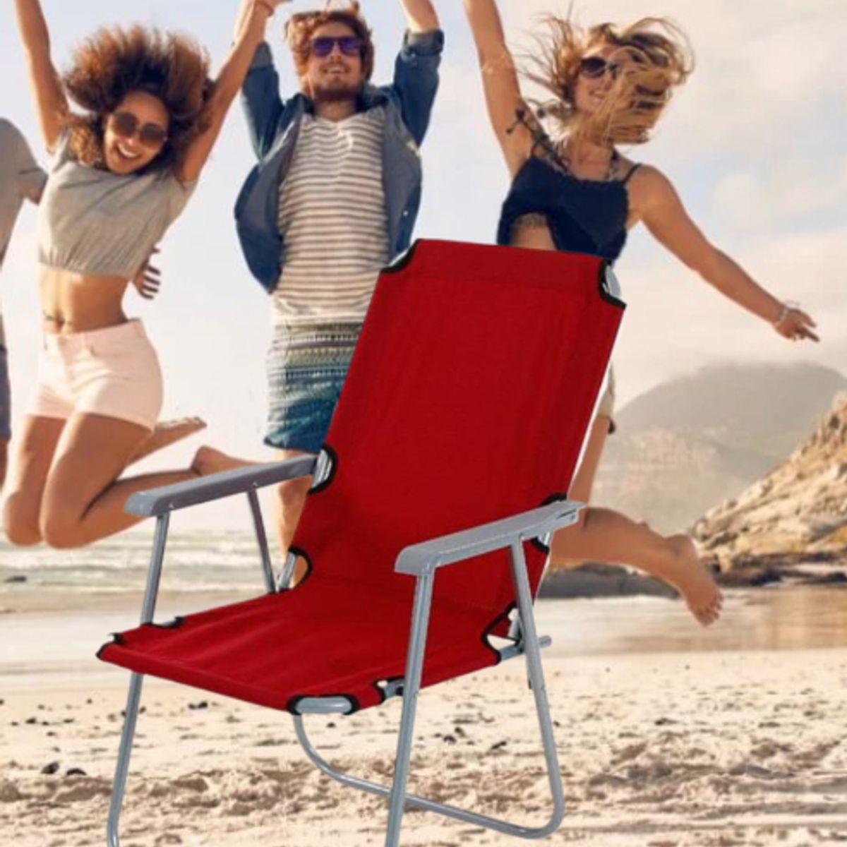 GENERICO - SILLA PLEGABLE PORTÁTIL DE TERRAZA PLAYA CAMPING PISCINA LIGERA