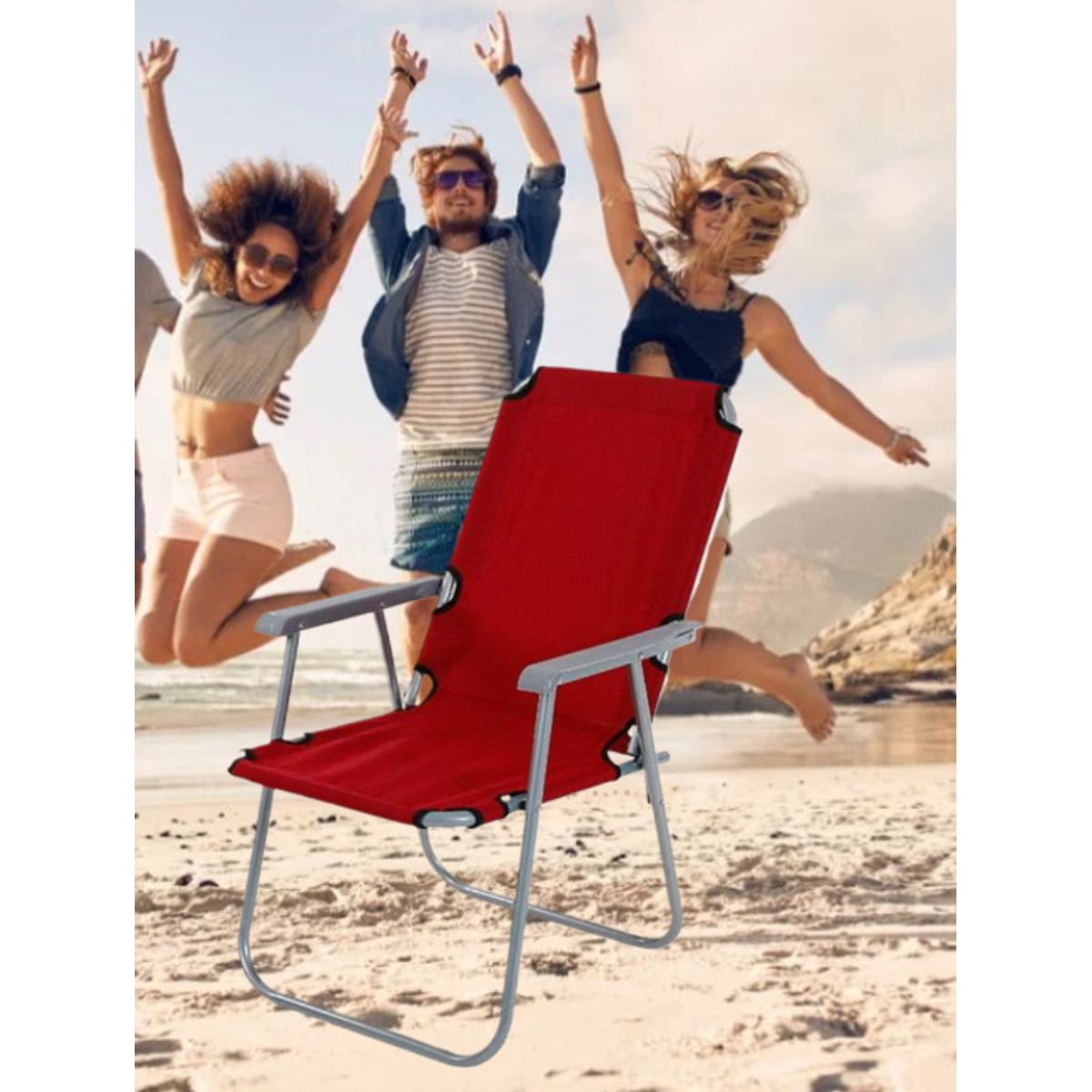 GENERICO - SILLA PLEGABLE PORTÁTIL DE TERRAZA PLAYA CAMPING PISCINA LIGERA