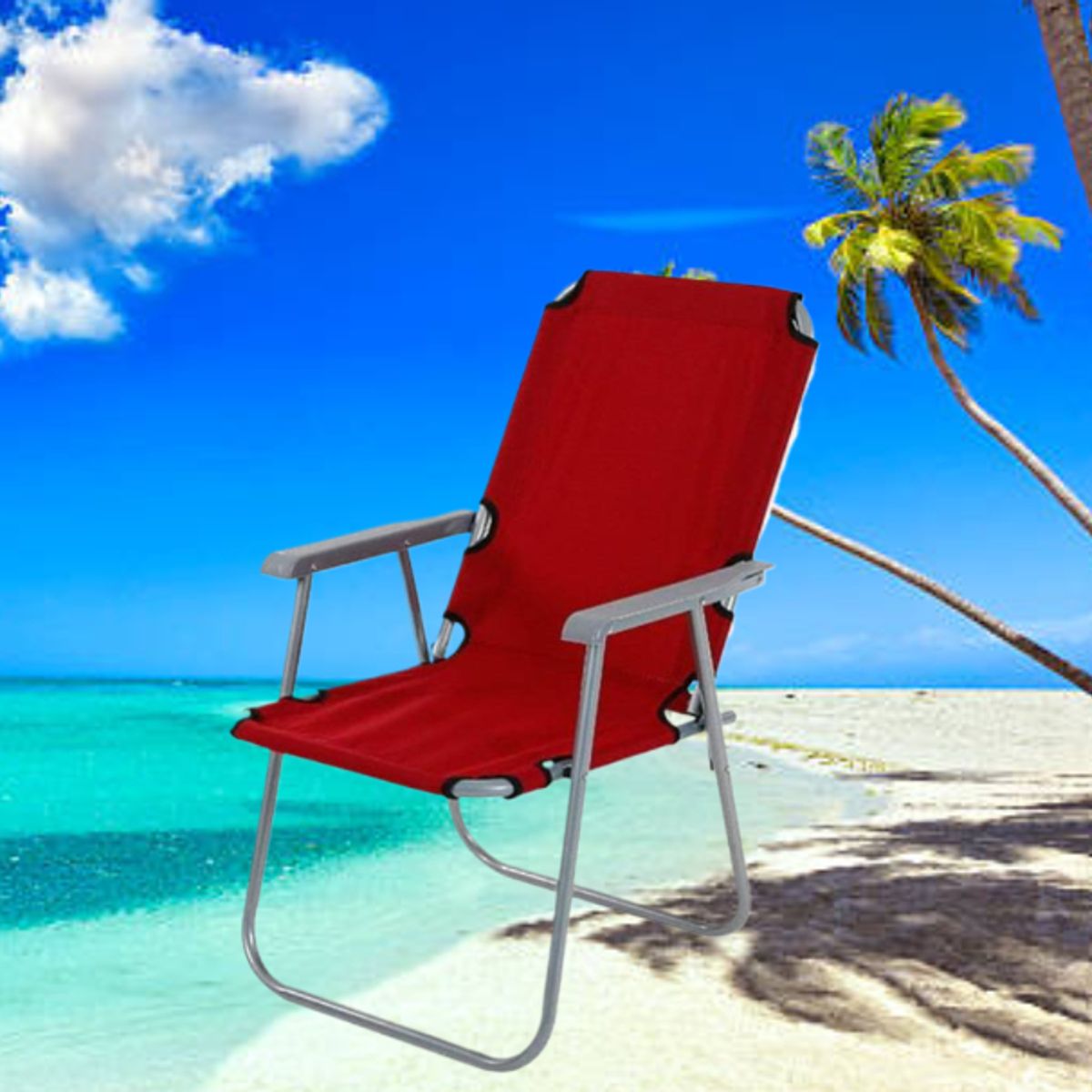 GENERICO - SILLA PLEGABLE PORTÁTIL DE TERRAZA PLAYA CAMPING PISCINA LIGERA