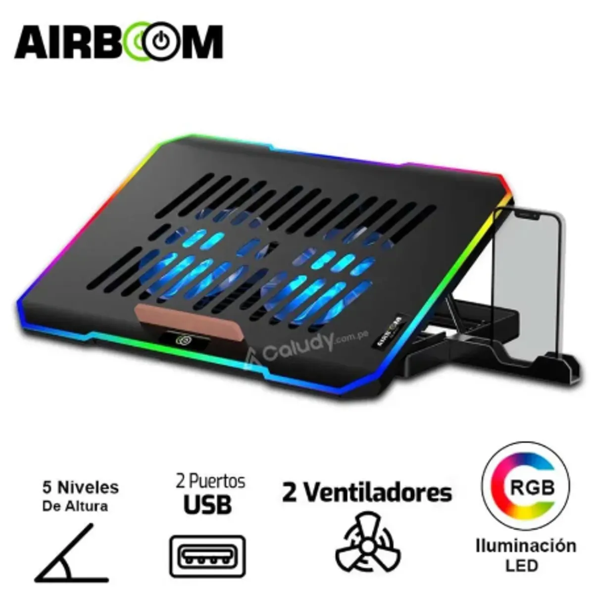 AIRBOOM - Base Con Cooler LEXUS+ AB02H MARCO RGB 2FAN 12 5CM AIRBOOM
