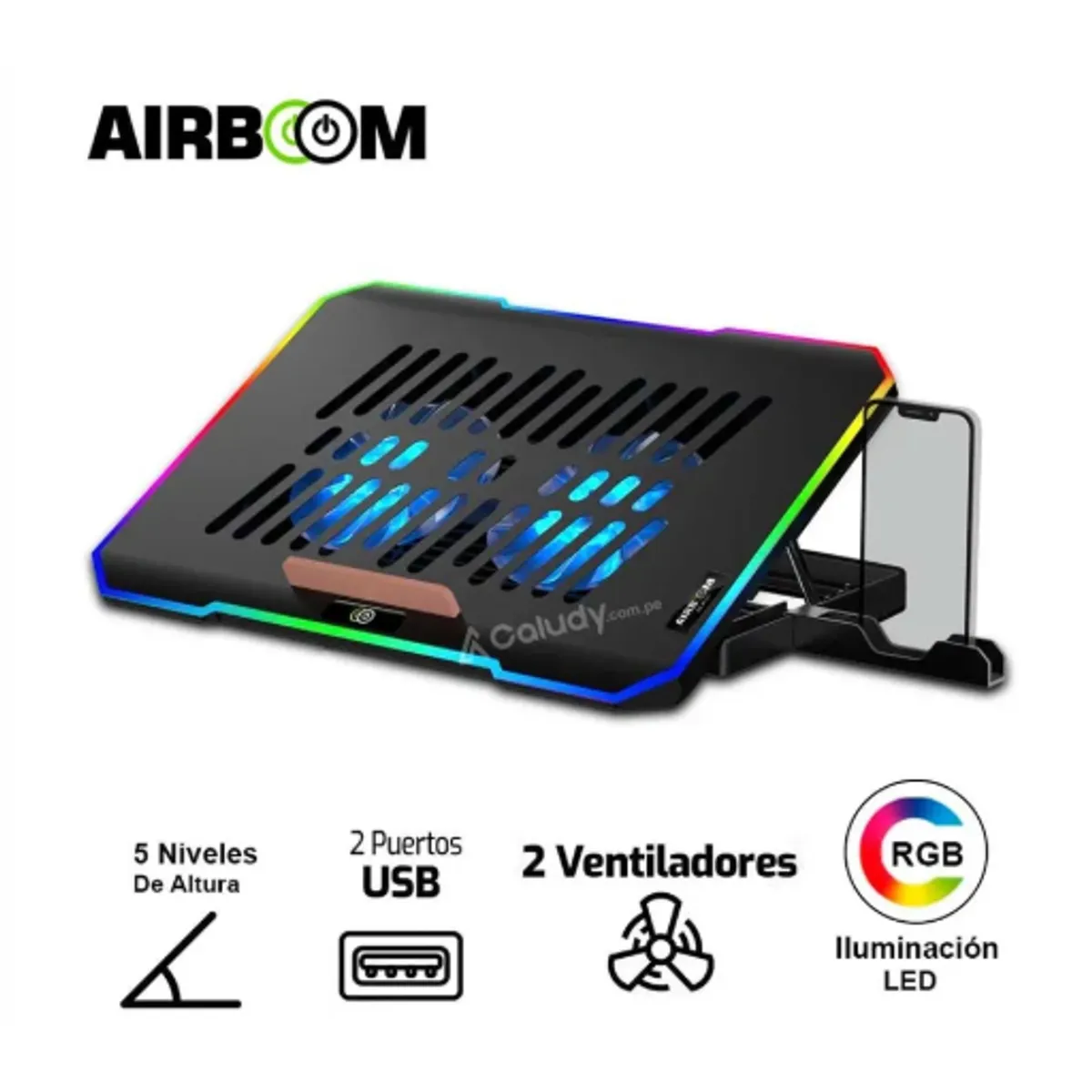 AIRBOOM - Base Con Cooler LEXUS+ AB02H MARCO RGB 2FAN 12 5CM AIRBOOM