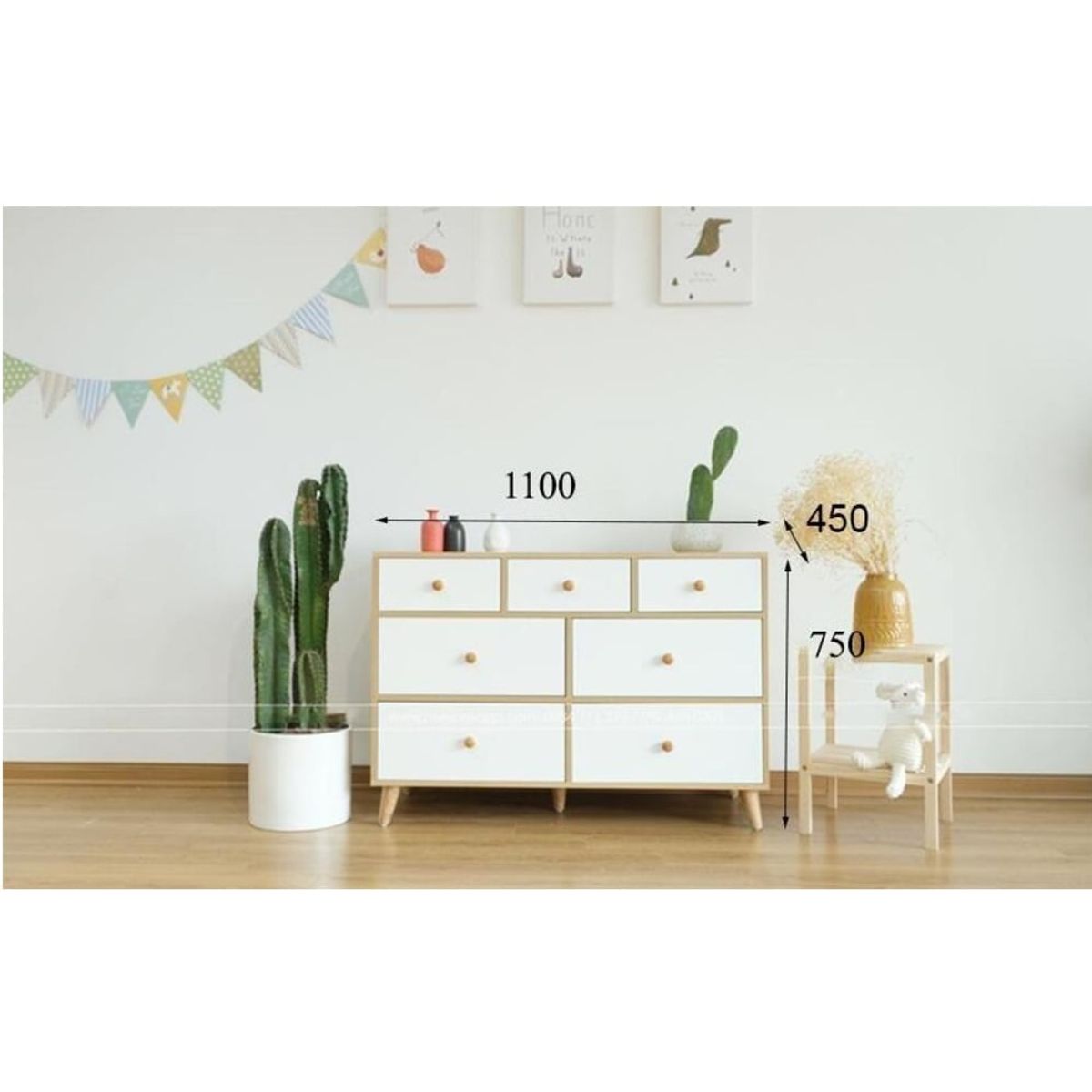 GENERICO - Cómoda Moderna Ivy 7 Cajones R&R MUEBLES