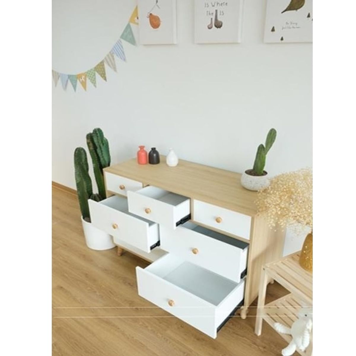 GENERICO - Cómoda Moderna Ivy 7 Cajones R&R MUEBLES