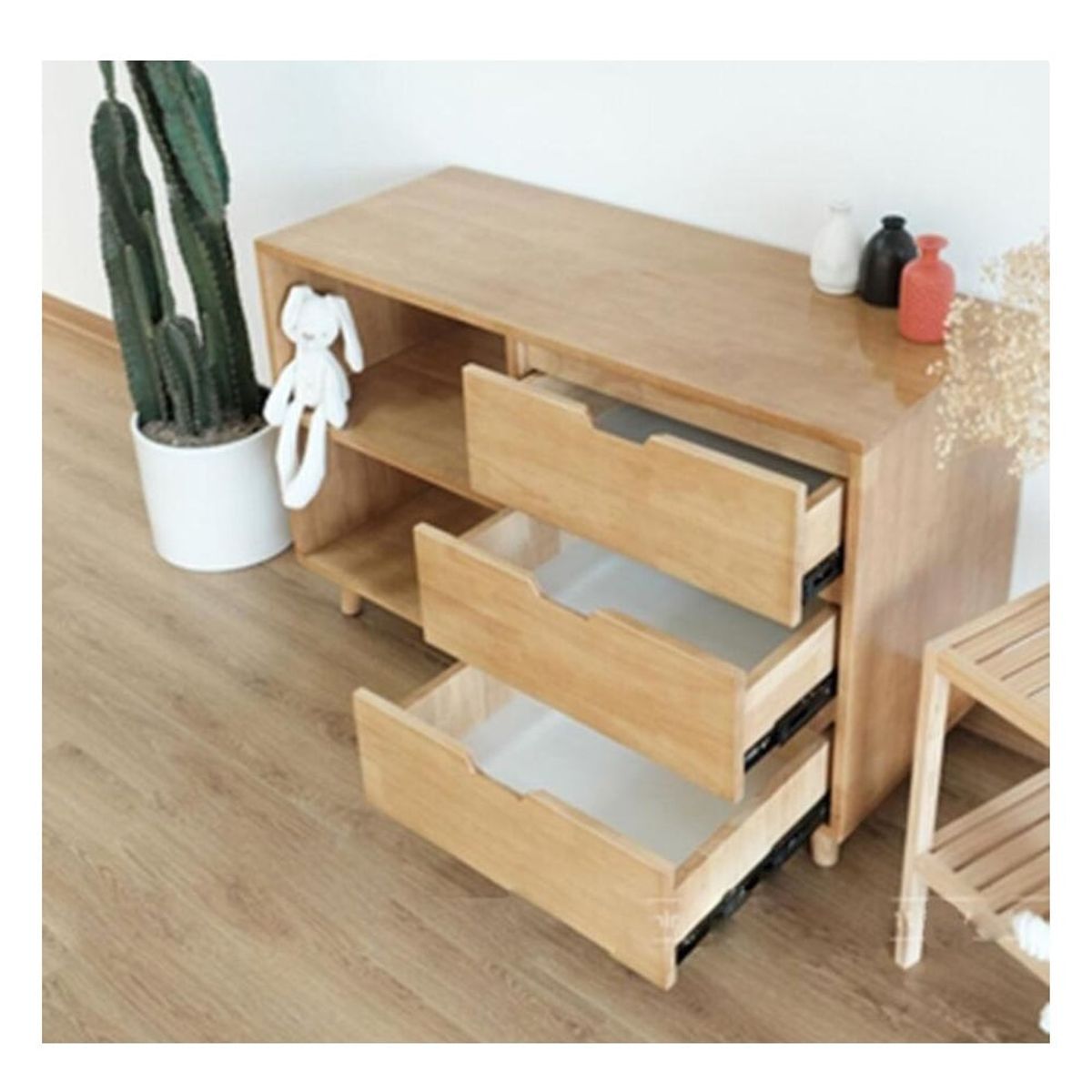 GENERICO - Cómoda Moderna Melanny 3 Cajones 2 Nichos R&R MUEBLES