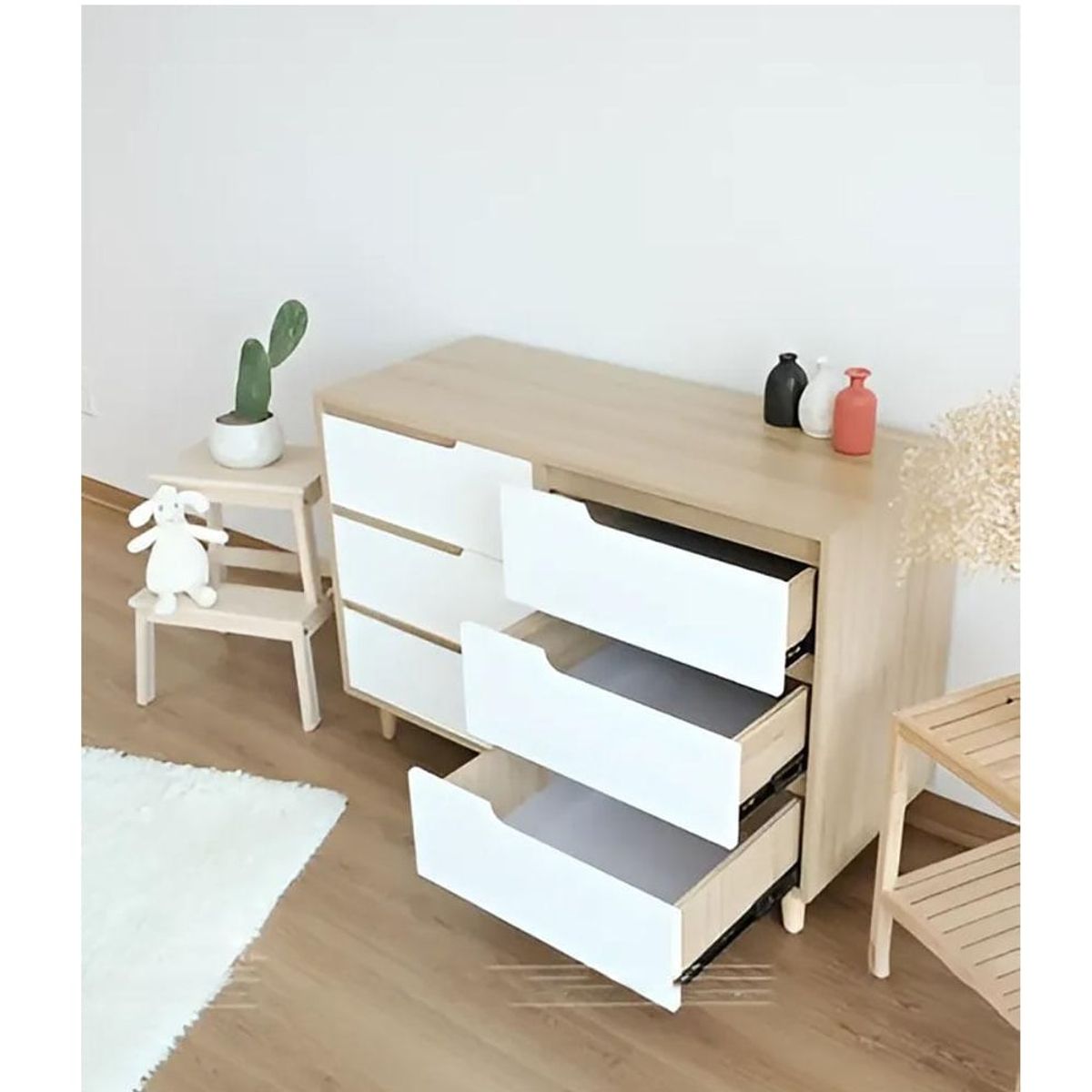 R&R MUEBLES - Cómoda Moderna Alma 6 Cajones R&R MUEBLES