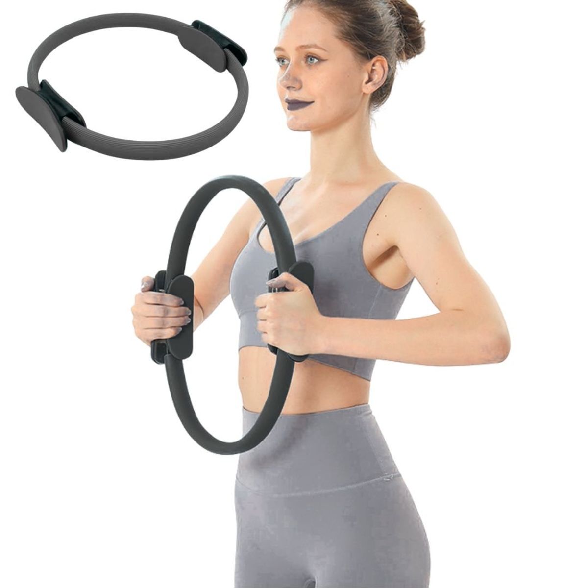 GENERICO - Aro de Pilates Yoga Fitness Aro de Resistencia Negro