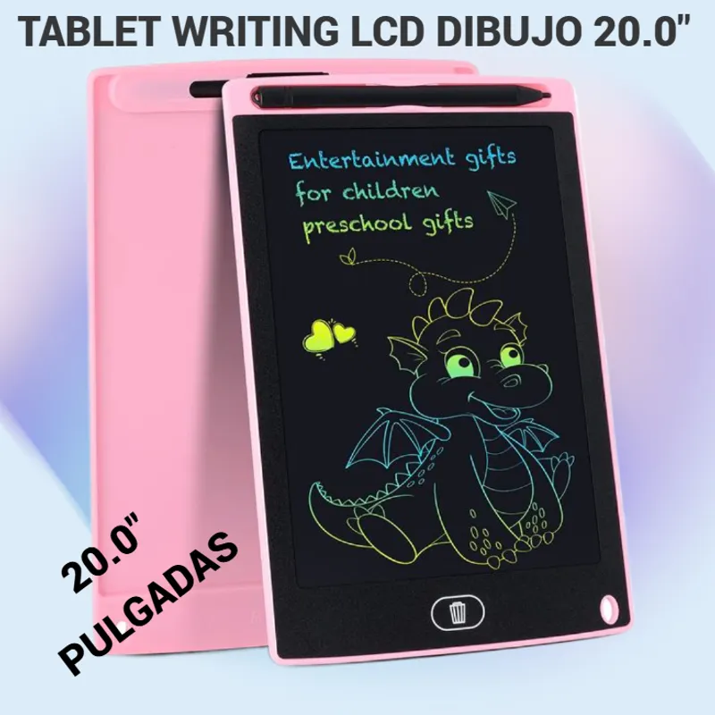 GENERICO - TABLET PIZARRA MÁGICA WRITING LCD 20 PULGADAS DIBUJO ROSADO