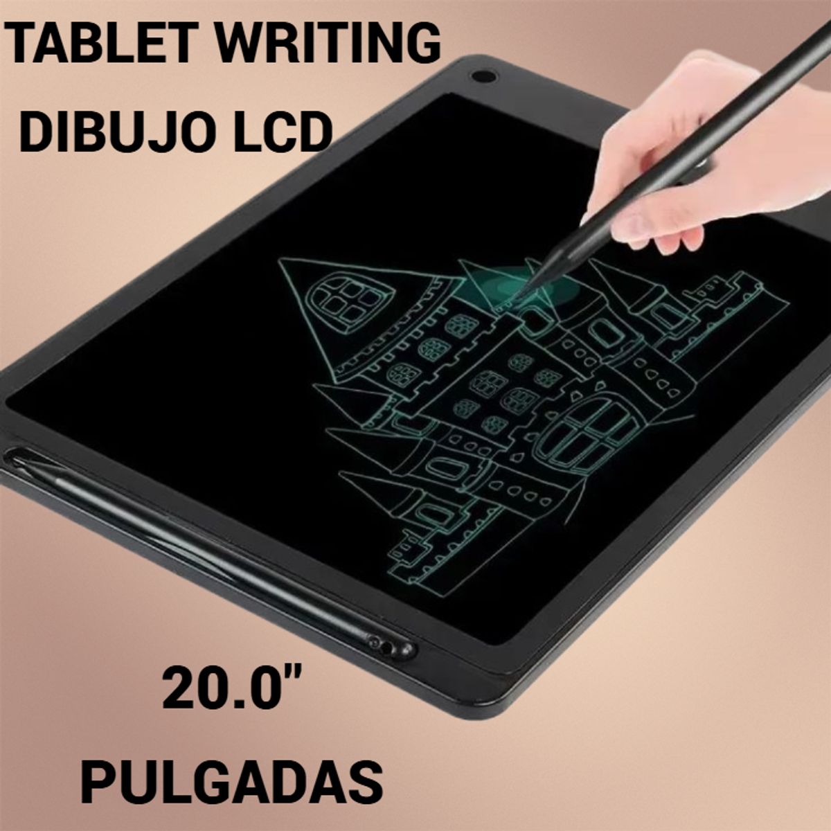 GENERICO - TABLET PIZARRA MÁGICA WRITING LCD 20 PULGADAS DIBUJO NEGRO