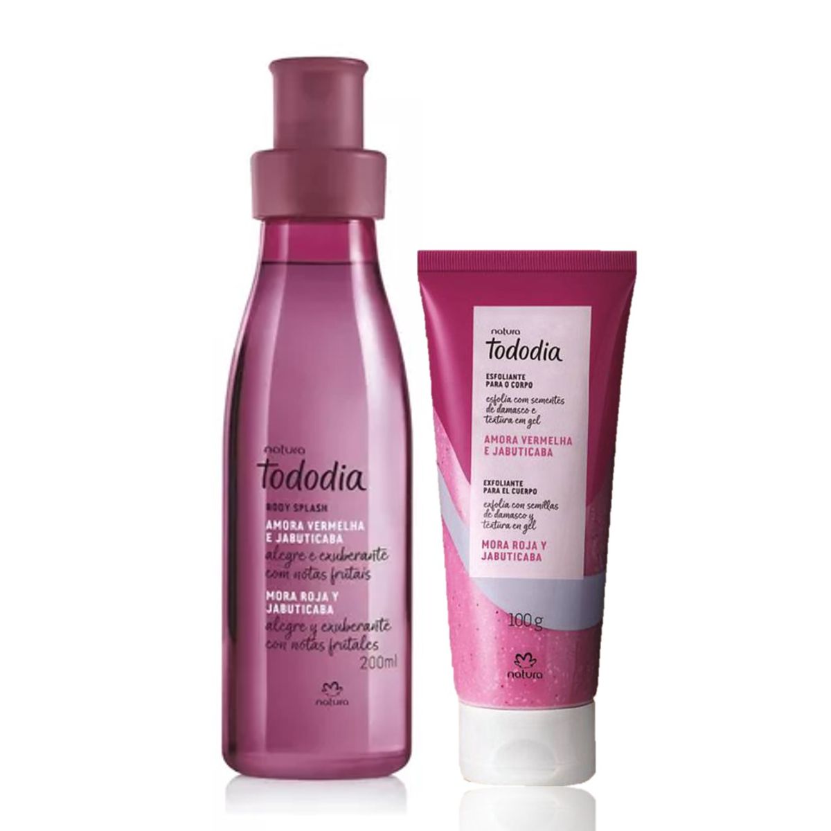 NATURA - Body splash y jabon exfoliante Mora roja y jabuticaba Tododia ekos