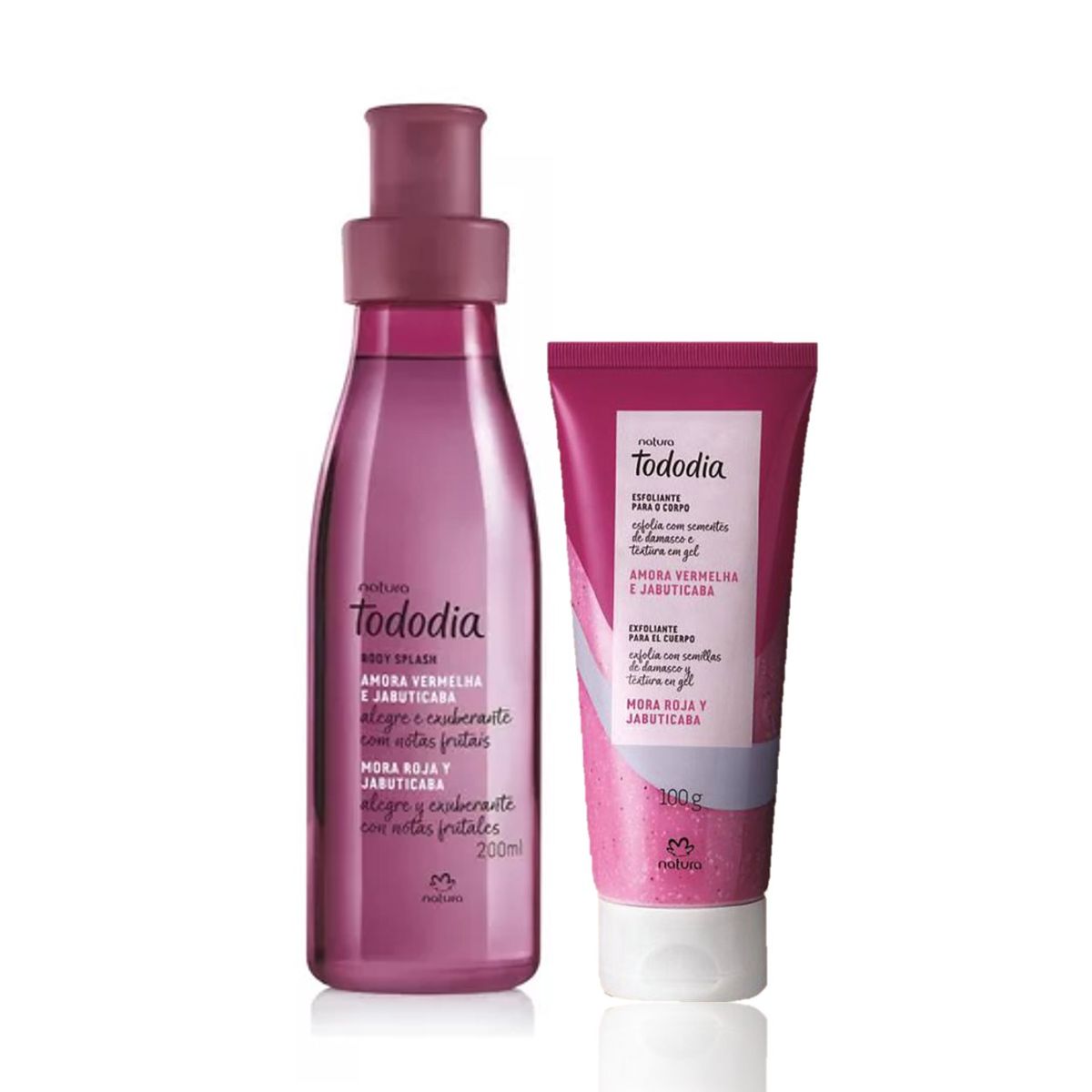 NATURA - Body splash y jabon exfoliante Mora roja y jabuticaba Tododia ekos