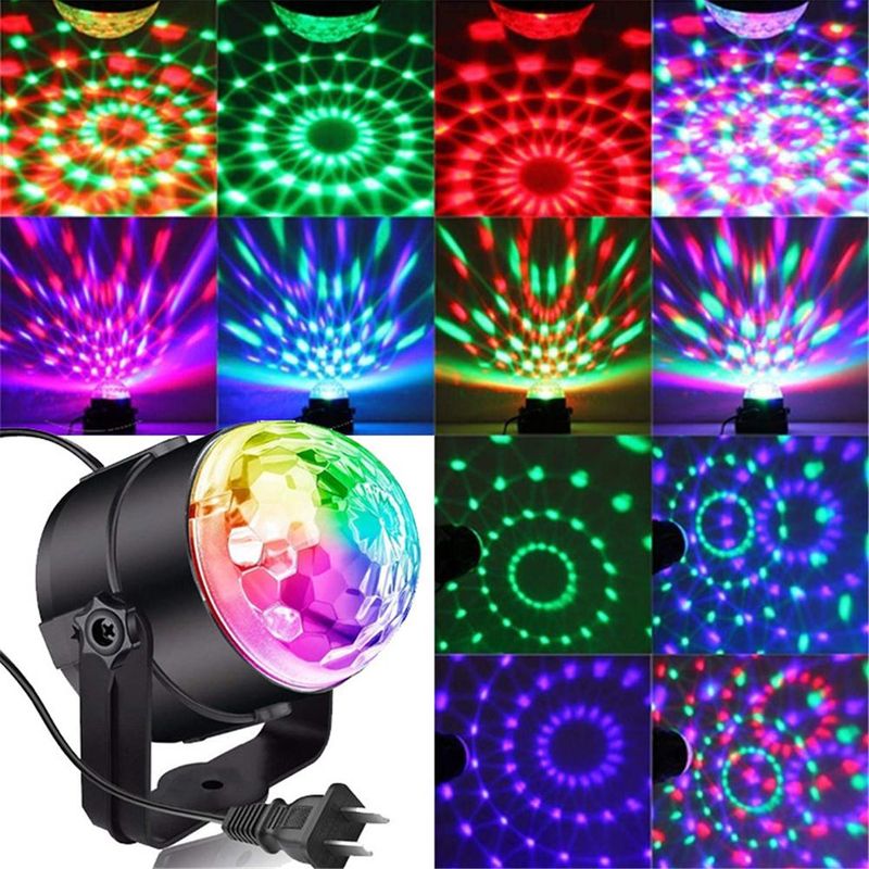 SEISA - Mini Proyector de Luces Rítmicas RGB Bola Psicodélica