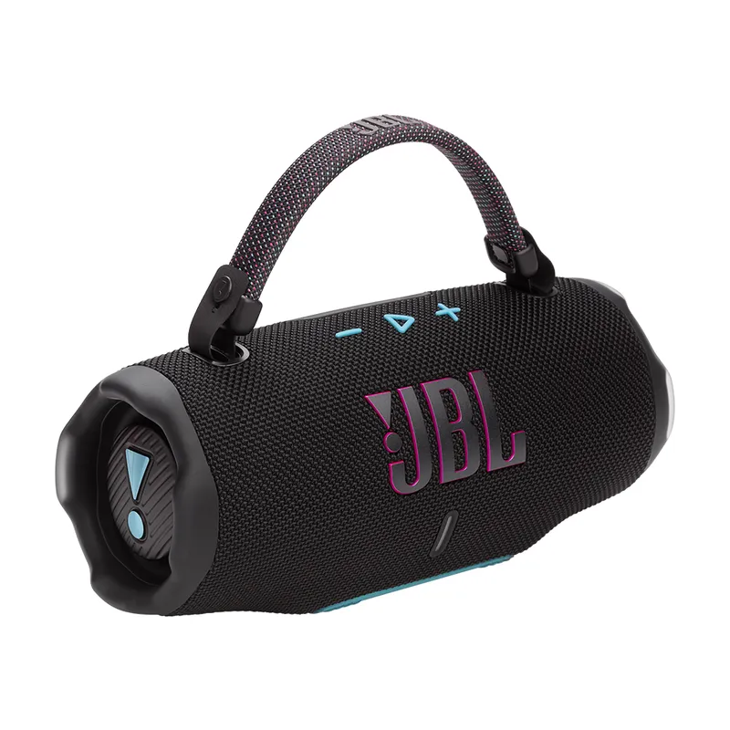JBL - Parlante Bluetooth JBL Charge 6 Negro - detalles Azul Rosado