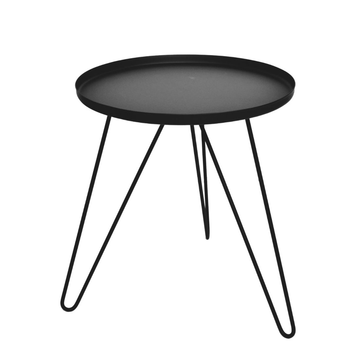 GENERICO - Mesa Auxiliar Metal Grande Ébano METHOME