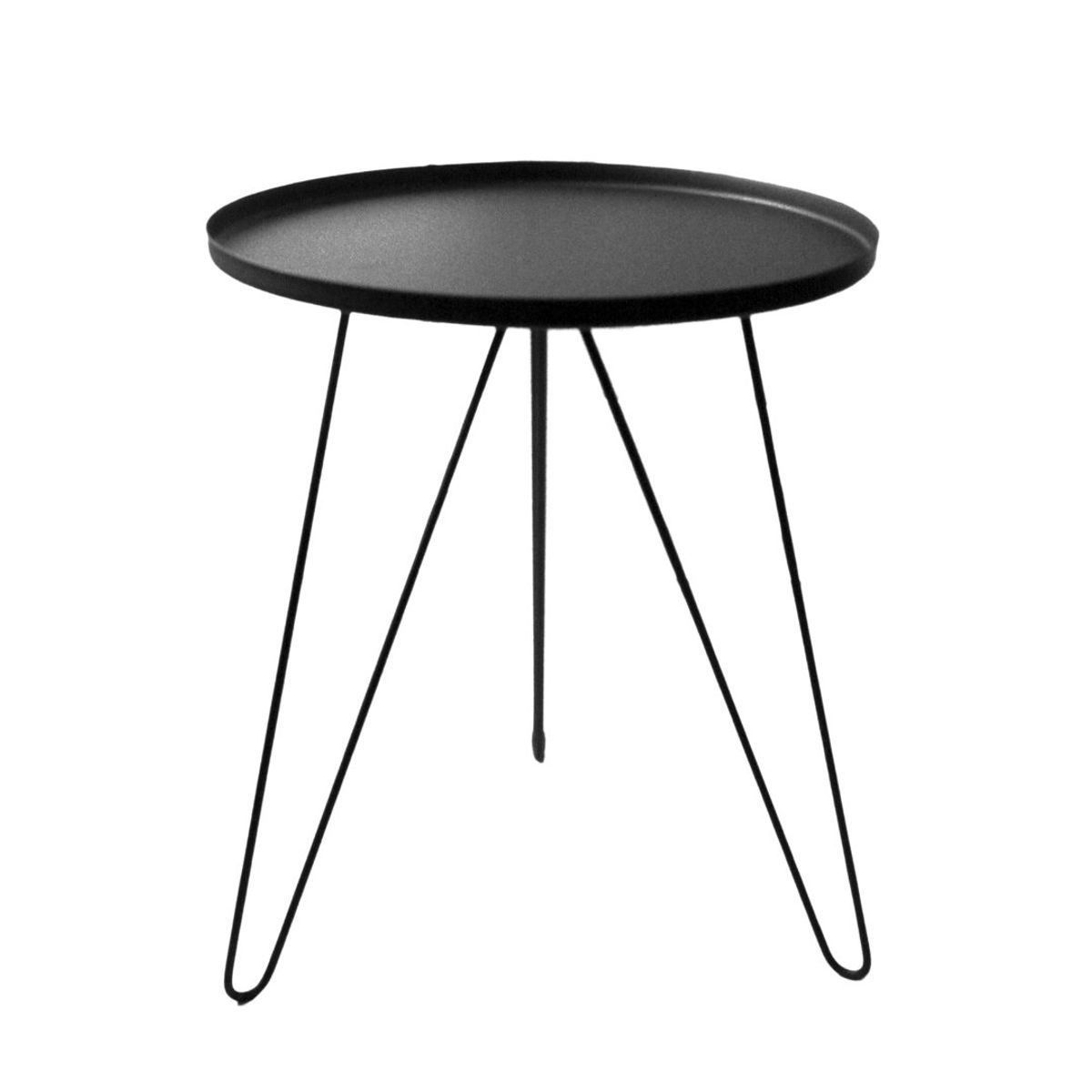 GENERICO - Mesa Auxiliar Metal Pequeña Ébano METHOME