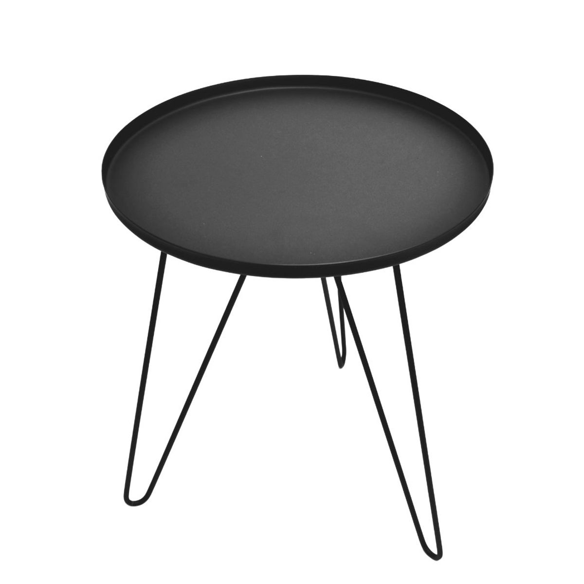 GENERICO - Mesa Auxiliar Metal Pequeña Ébano METHOME