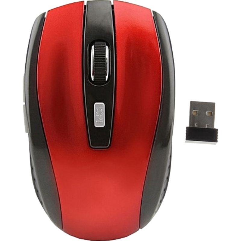 OEM - Mouse Inalámbrico 6D Conectividad 2.4 GHz 6 botones - Rojo
