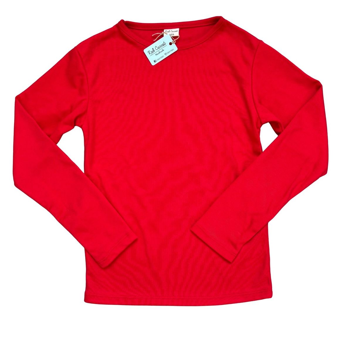 RED CARROT - Polo manga larga rojo de algodon pima