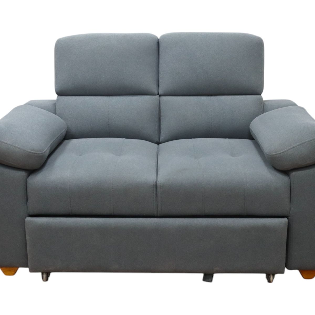 MUEBLES MACRUMO - Sofá Cama Acolchado - Gris Oscuro Tela Antifluido