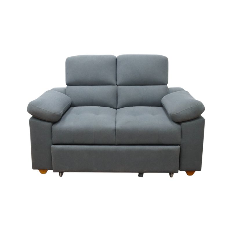 MUEBLES MACRUMO - Sofá Cama Acolchado - Gris Oscuro Tela Antifluido