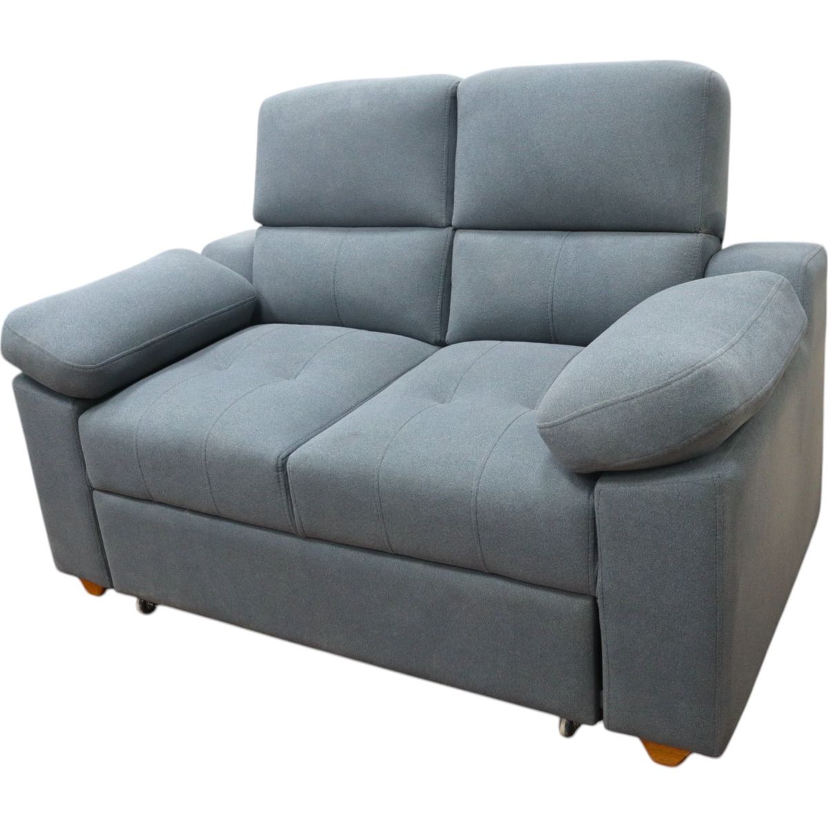 MUEBLES MACRUMO - Sofá Cama Acolchado - Gris Oscuro Tela Antifluido