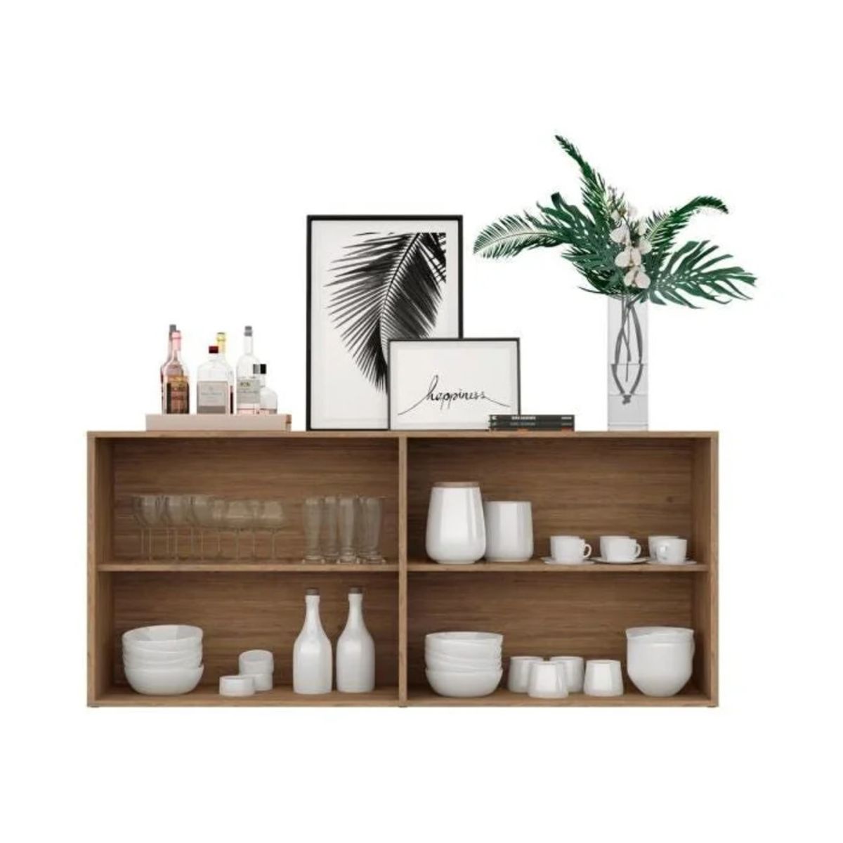 R&R MUEBLES - Aparador Moderno Tomogara Marrón R&R MUEBLES