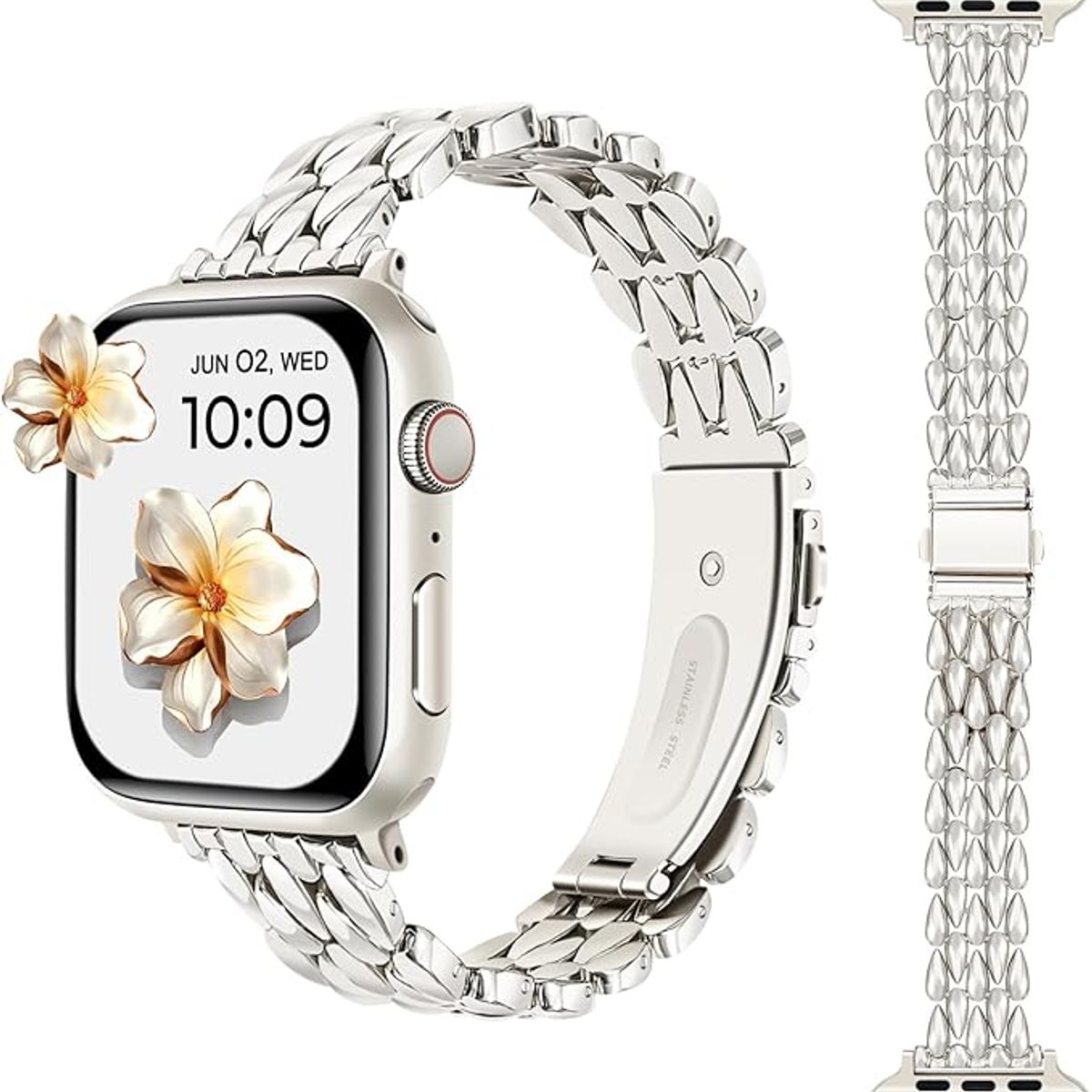 GENERICO - CORREA RICE PARA WATCH 38-40-41-42 mm PLATEADO