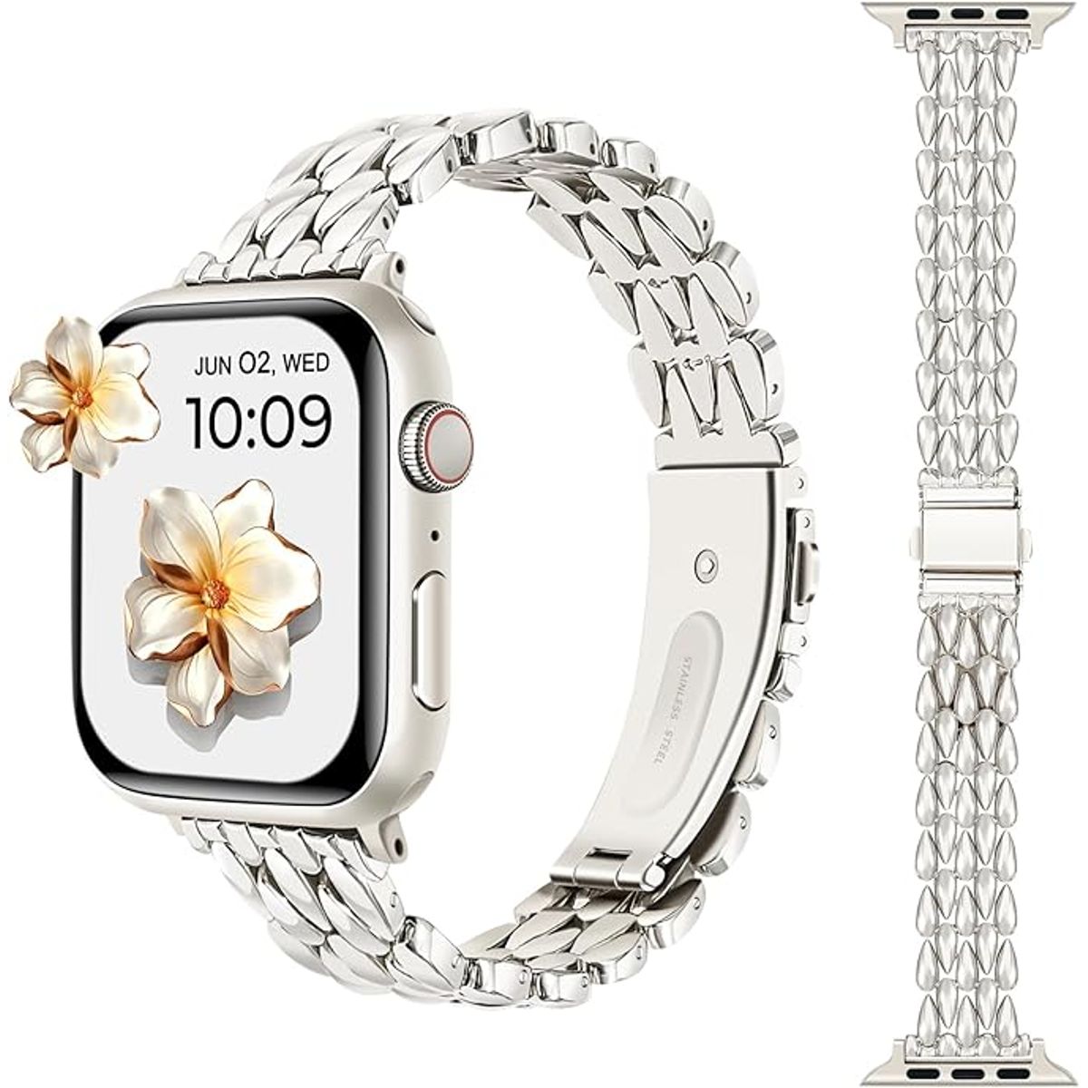 GENERICO - CORREA RICE PARA WATCH 38-40-41-42 mm PLATEADO