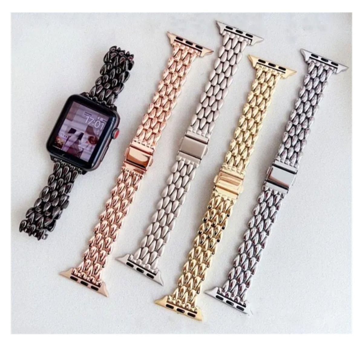 GENERICO - CORREA RICE PARA WATCH 38-40-41-42 mm PLATEADO