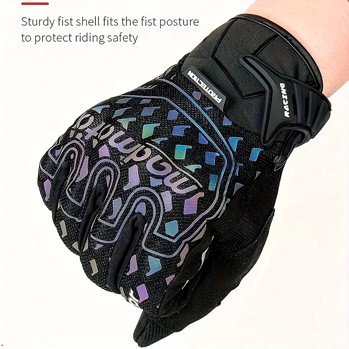 GENERICO - Guantes Madmotor Reflectivos Con Protección De Nudillos