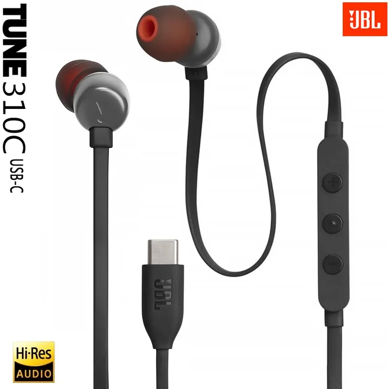 JBL - JBL Audifonos USB-C HI-RES Extra Bass + Ecualizador Tune 310C