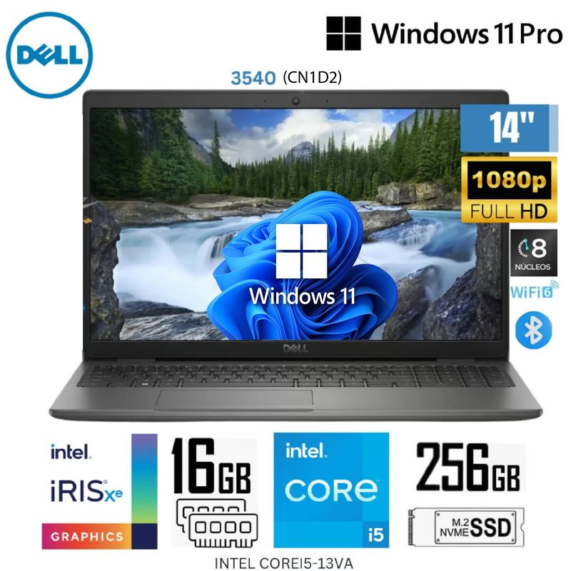 DELL - Laptop Dell Latitude 3540 Intel Corei5-13GEN 16GB RAM 256GB SSD 14" FHD Wind 11 Pro + Mochila